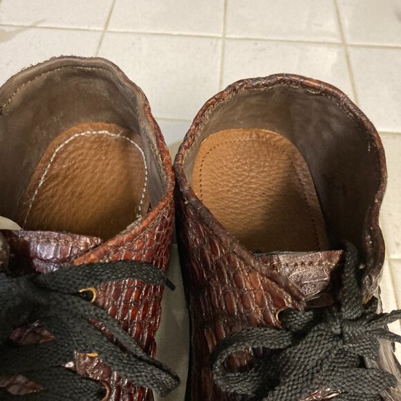 HAND CRAFTED BROWN ALLIGATOR SHOES 11.5 EE main image 10